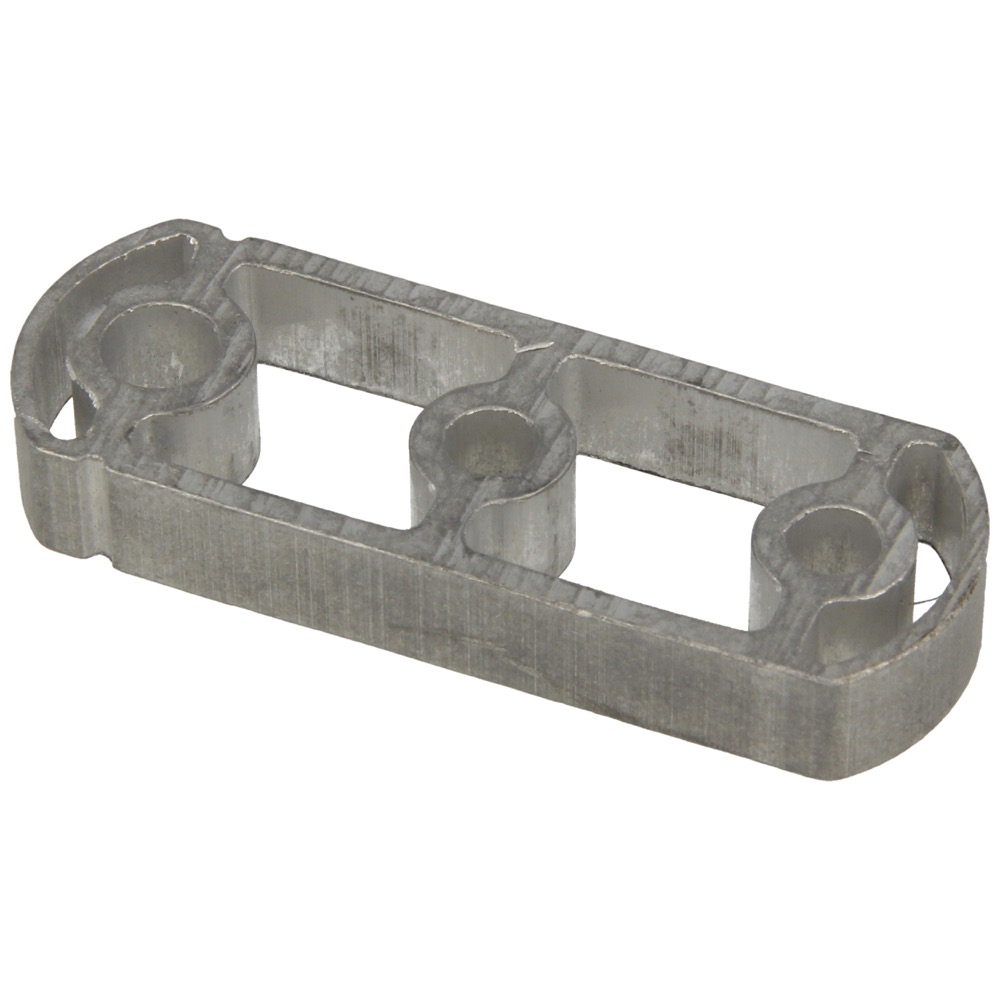 53.72.0979.10 Hasal spacer alu. W=10 mm 1xM8 & 2xM6 ctc 25 mm