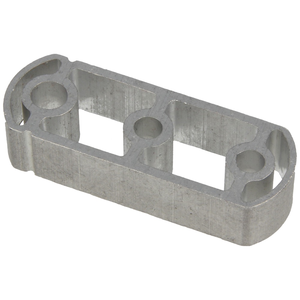 53.72.0979.15 Hasal spacer alu. W=15 mm 1xM8 & 2xM6 ctc 25 mm