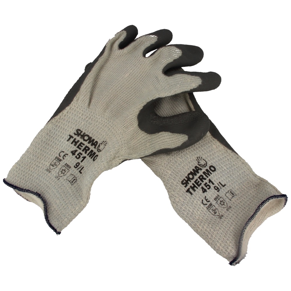 62.21.3697.09 Werkhandschoen, Showa Thermo 451, maat 9, kleur: grijs/wit