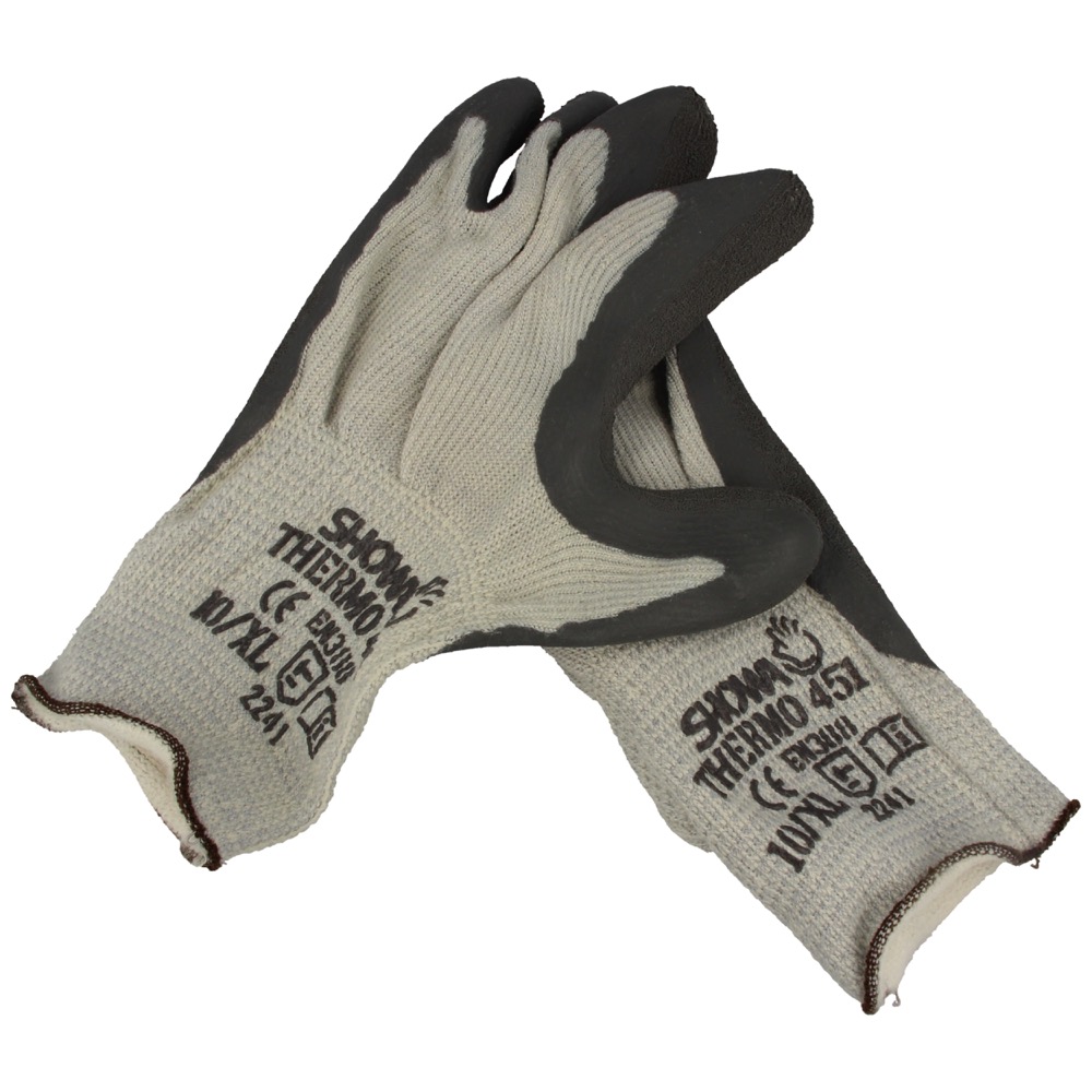 62.21.3697.10 Werkhandschoen, Showa Thermo 451, maat 10, kleur: grijs/wit